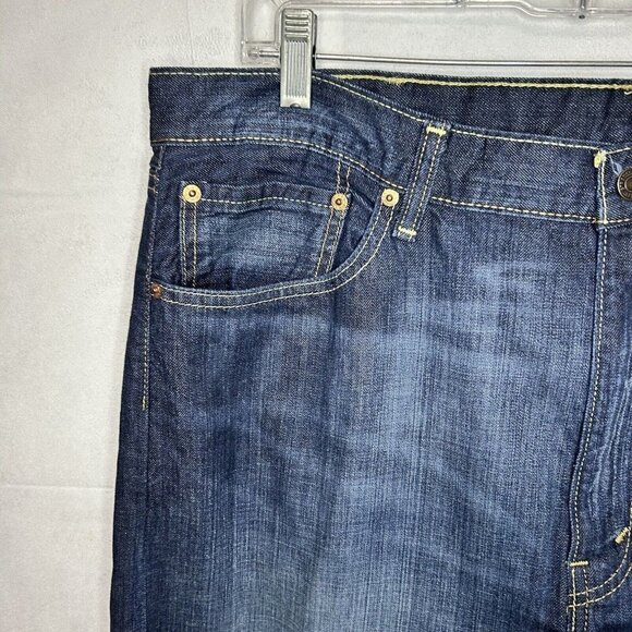Levi's 505 Regular Fit Straight Leg Blue Denim High-Rise Jeans Size 40x30 - Picture 3 of 9